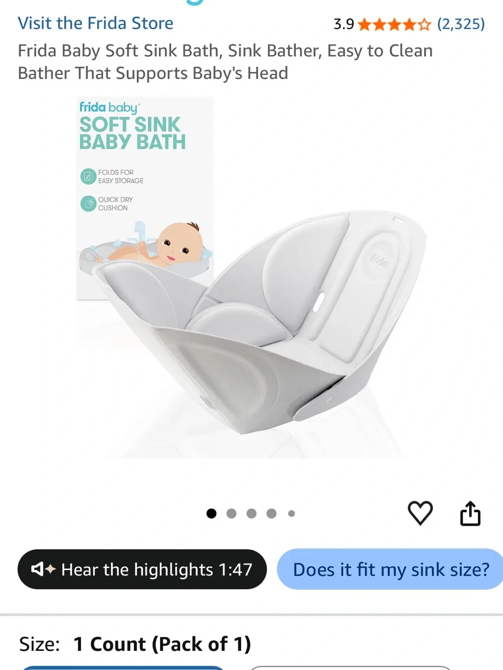 Frida Baby Soft Sink Baby Bath